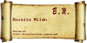 Bozsits Milán névjegykártya