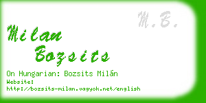 milan bozsits business card